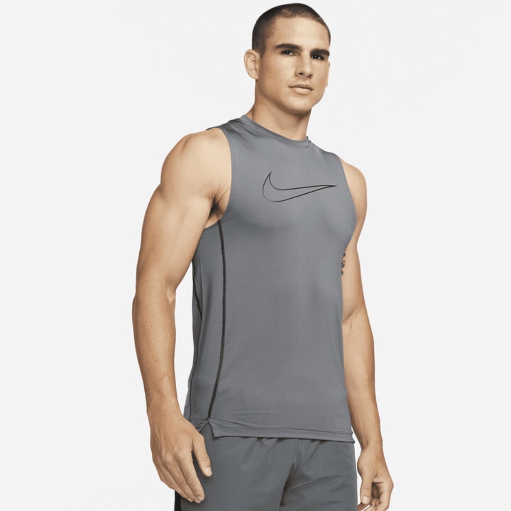 NIKE Men's Pro Dri-FIT Slim Fit Sleeveless Top in Iron Grey